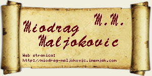 Miodrag Maljoković vizit kartica